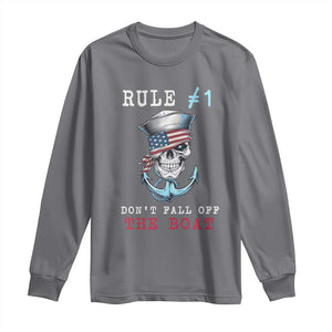 Funny Pirate Rule Long Sleeve Shirt Don't Fall Off The Boat TS09 Charcoal Print Your Wear