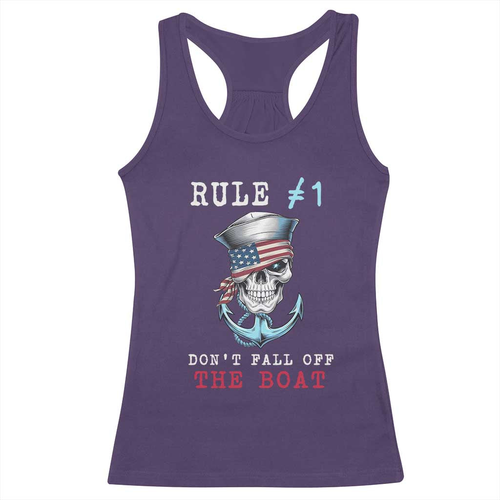 Funny Pirate Rule Racerback Tank Top Don't Fall Off The Boat TS09 Purple Print Your Wear