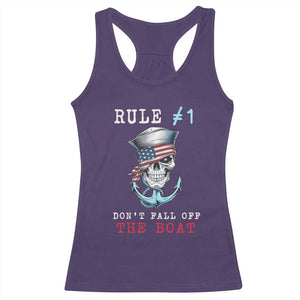 Funny Pirate Rule Racerback Tank Top Don't Fall Off The Boat TS09 Purple Print Your Wear