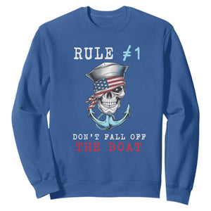 Funny Pirate Rule Sweatshirt Don't Fall Off The Boat TS09 Royal Blue Print Your Wear