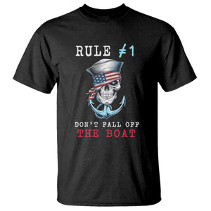 Funny Pirate Rule T Shirt Don't Fall Off The Boat TS09 Black Print Your Wear