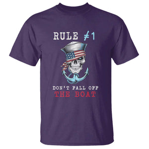 Funny Pirate Rule T Shirt Don't Fall Off The Boat TS09 Purple Print Your Wear