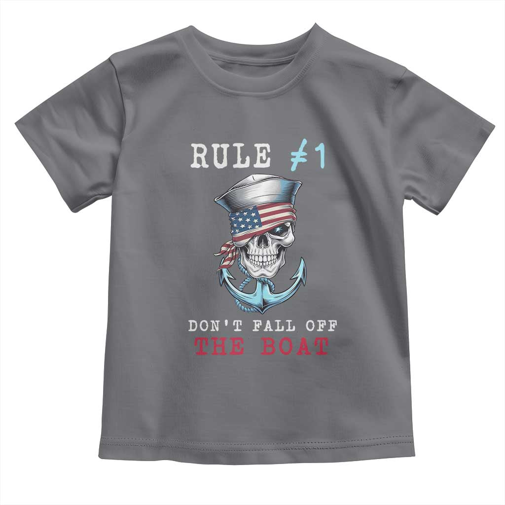 Funny Pirate Rule Toddler T Shirt Don't Fall Off The Boat TS09 Charcoal Print Your Wear