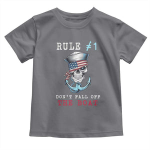 Funny Pirate Rule Toddler T Shirt Don't Fall Off The Boat TS09 Charcoal Print Your Wear