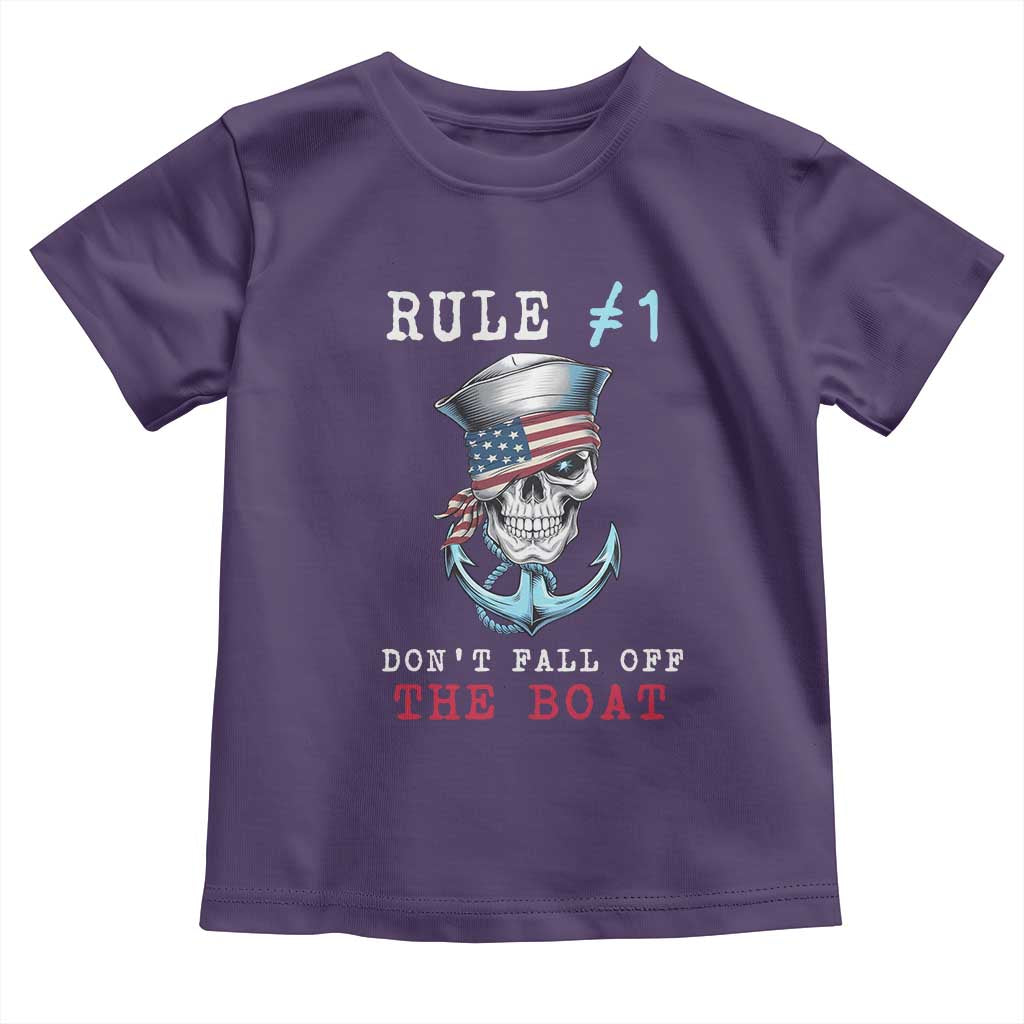 Funny Pirate Rule Toddler T Shirt Don't Fall Off The Boat TS09 Purple Print Your Wear