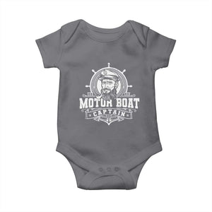 Vintage Motor Boat Captain Baby Onesie TS09 Charcoal Print Your Wear