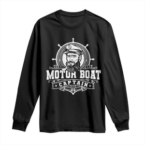 Vintage Motor Boat Captain Long Sleeve Shirt TS09 Black Print Your Wear