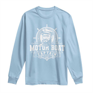 Vintage Motor Boat Captain Long Sleeve Shirt TS09 Light Blue Print Your Wear