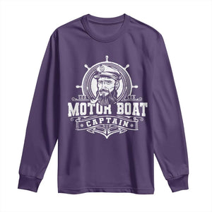 Vintage Motor Boat Captain Long Sleeve Shirt TS09 Purple Print Your Wear