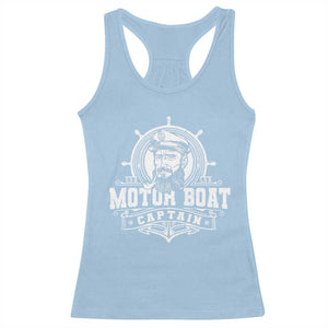 Vintage Motor Boat Captain Racerback Tank Top TS09 Light Blue Print Your Wear