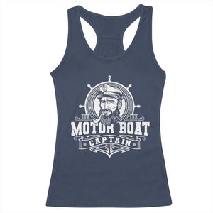Vintage Motor Boat Captain Racerback Tank Top TS09 Navy Print Your Wear