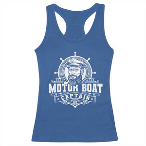Vintage Motor Boat Captain Racerback Tank Top TS09 Royal Blue Print Your Wear