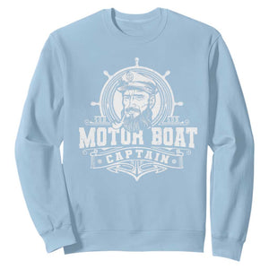 Vintage Motor Boat Captain Sweatshirt TS09 Light Blue Print Your Wear