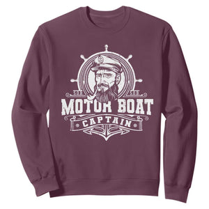Vintage Motor Boat Captain Sweatshirt TS09 Maroon Print Your Wear