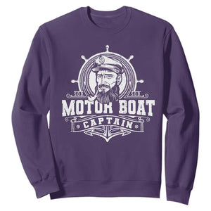 Vintage Motor Boat Captain Sweatshirt TS09 Purple Print Your Wear