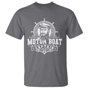 Vintage Motor Boat Captain T Shirt TS09 Charcoal Print Your Wear