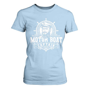 Vintage Motor Boat Captain T Shirt For Women TS09 Light Blue Print Your Wear
