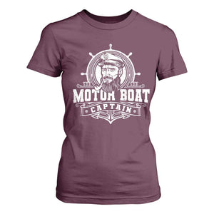 Vintage Motor Boat Captain T Shirt For Women TS09 Maroon Print Your Wear