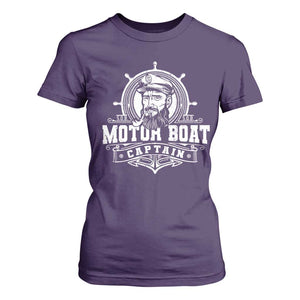 Vintage Motor Boat Captain T Shirt For Women TS09 Purple Print Your Wear