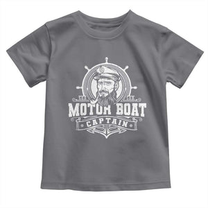 Vintage Motor Boat Captain Toddler T Shirt TS09 Charcoal Print Your Wear