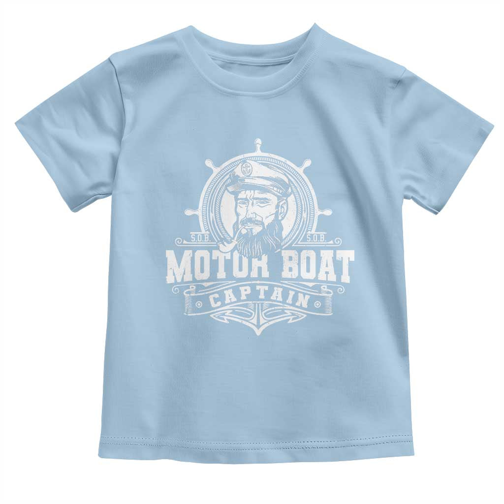 Vintage Motor Boat Captain Toddler T Shirt TS09 Light Blue Print Your Wear