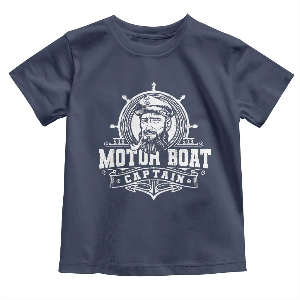 Vintage Motor Boat Captain Toddler T Shirt TS09 Navy Print Your Wear