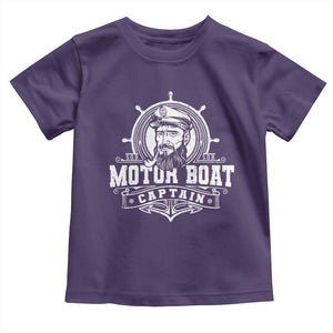 Vintage Motor Boat Captain Toddler T Shirt TS09 Purple Print Your Wear