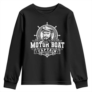 Vintage Motor Boat Captain Youth Sweatshirt TS09 Black Print Your Wear