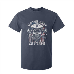 Motor Boat Captain T Shirt For Kid Patriotic American Flag TS09 Navy Print Your Wear