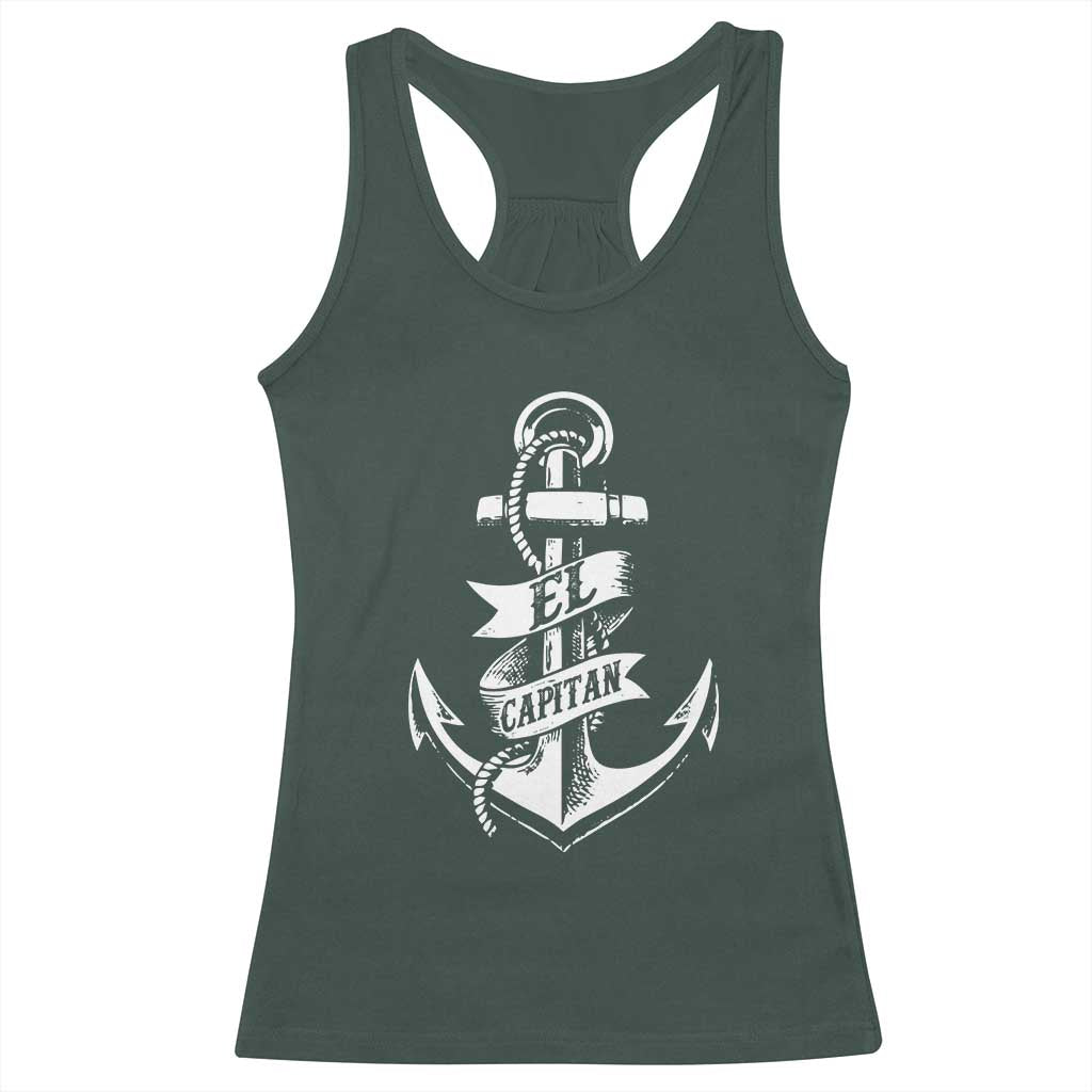 Boat El Capitan Racerback Tank Top TS09 Dark Forest Green Print Your Wear