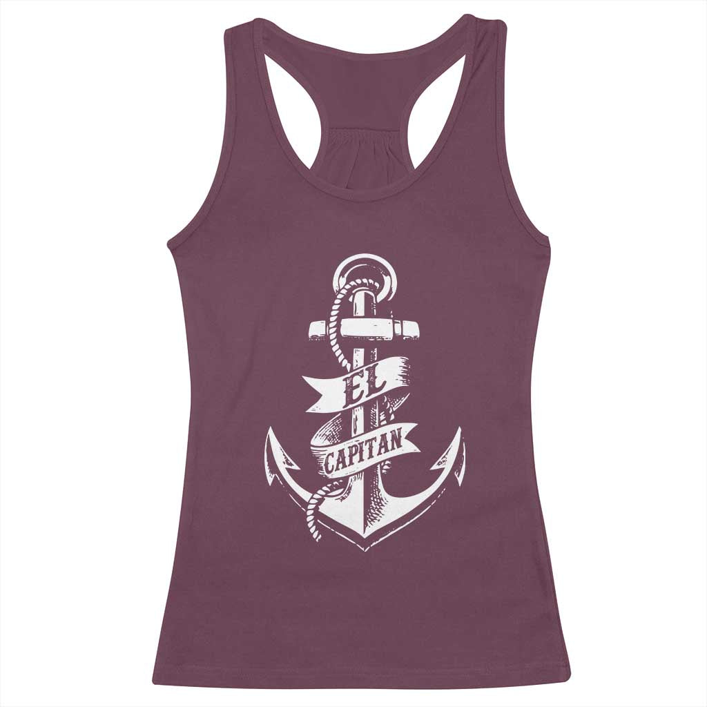 Boat El Capitan Racerback Tank Top TS09 Maroon Print Your Wear