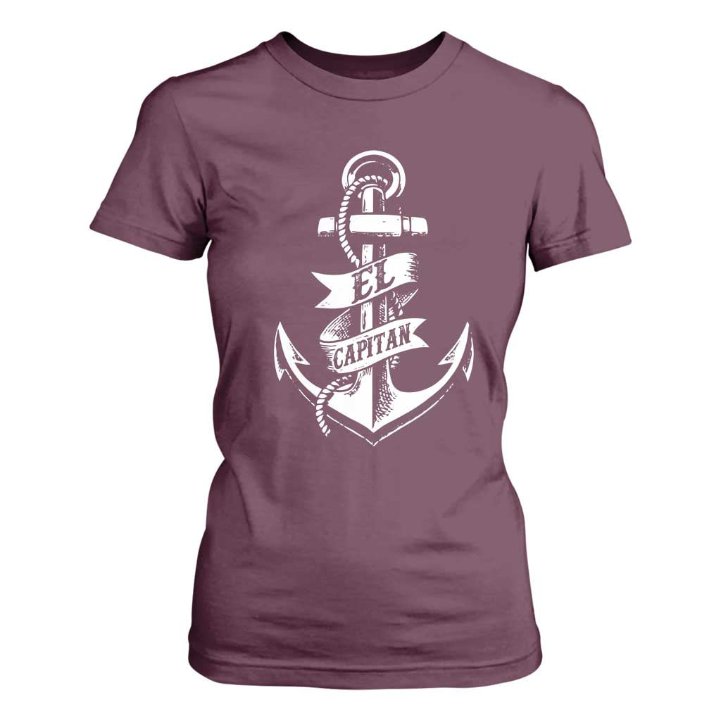 Boat El Capitan T Shirt For Women TS09 Maroon Print Your Wear