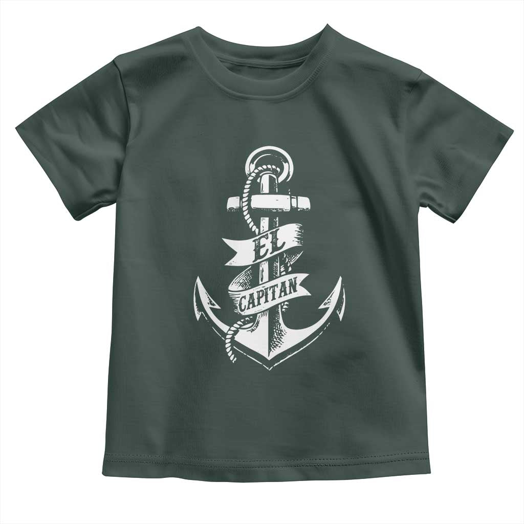 Boat El Capitan Toddler T Shirt TS09 Dark Forest Green Print Your Wear