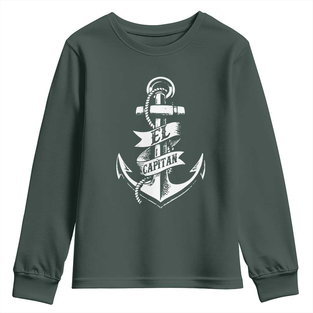 Boat El Capitan Youth Sweatshirt TS09 Dark Forest Green Print Your Wear