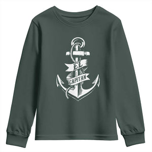 Boat El Capitan Youth Sweatshirt TS09 Dark Forest Green Print Your Wear