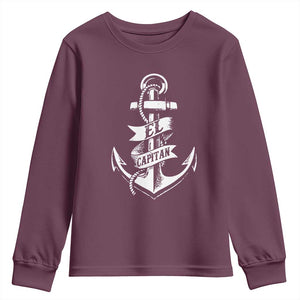 Boat El Capitan Youth Sweatshirt TS09 Maroon Print Your Wear