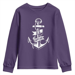Boat El Capitan Youth Sweatshirt TS09 Purple Print Your Wear