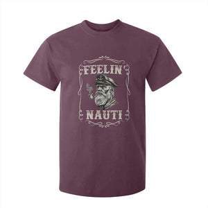 Boat Captain T Shirt For Kid Feelin Nauti Pontoon Sailing Sailor TS09 Maroon Print Your Wear