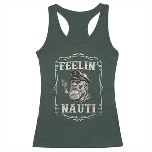 Boat Captain Racerback Tank Top Feelin Nauti Pontoon Sailing Sailor TS09 Dark Forest Green Print Your Wear