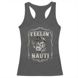Boat Captain Racerback Tank Top Feelin Nauti Pontoon Sailing Sailor TS09 Dark Heather Print Your Wear