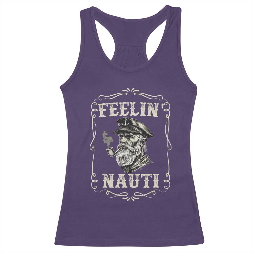 Boat Captain Racerback Tank Top Feelin Nauti Pontoon Sailing Sailor TS09 Purple Print Your Wear