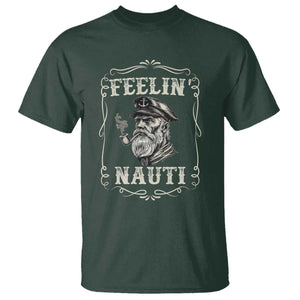 Boat Captain T Shirt Feelin Nauti Pontoon Sailing Sailor TS09 Dark Forest Green Print Your Wear