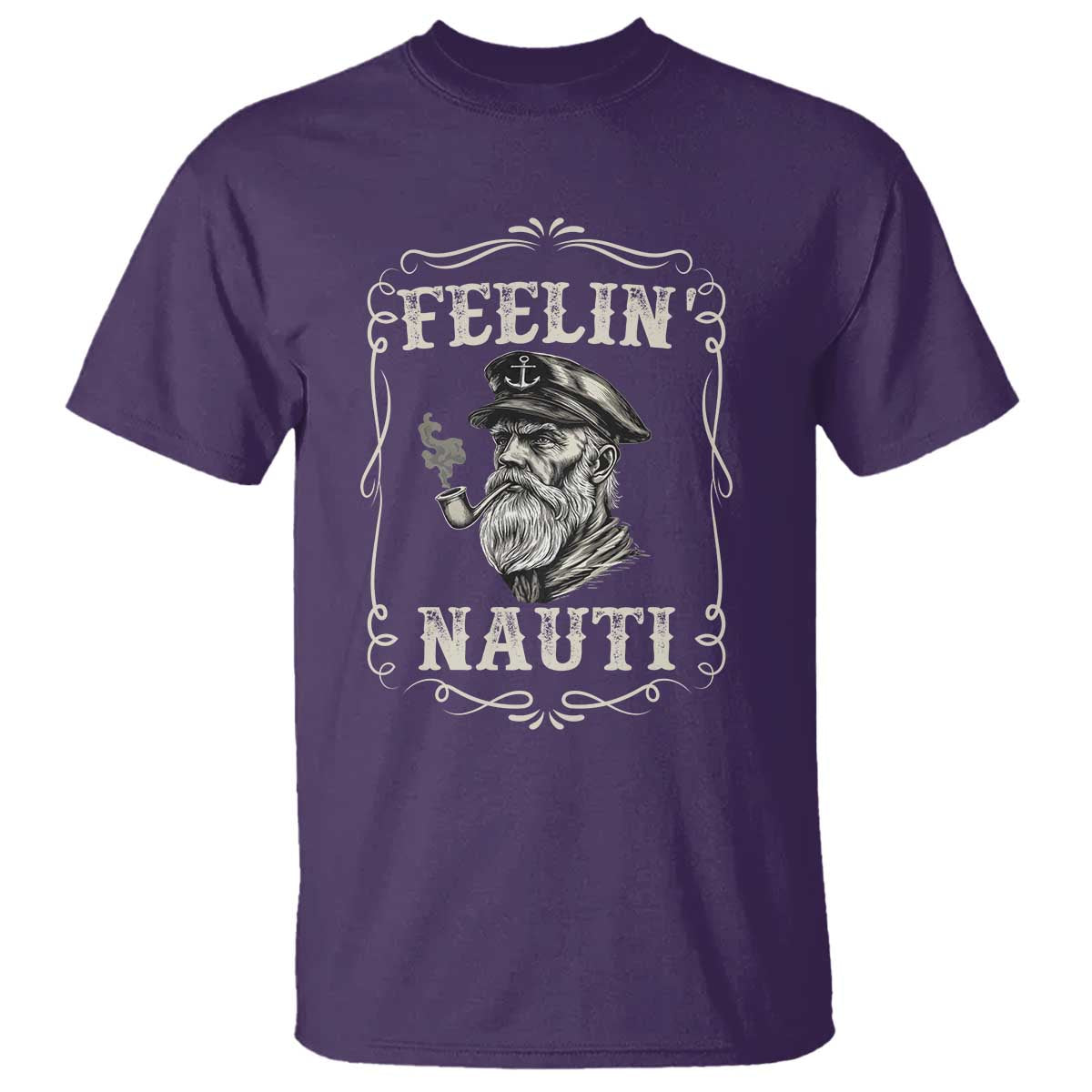 Boat Captain T Shirt Feelin Nauti Pontoon Sailing Sailor TS09 Purple Print Your Wear