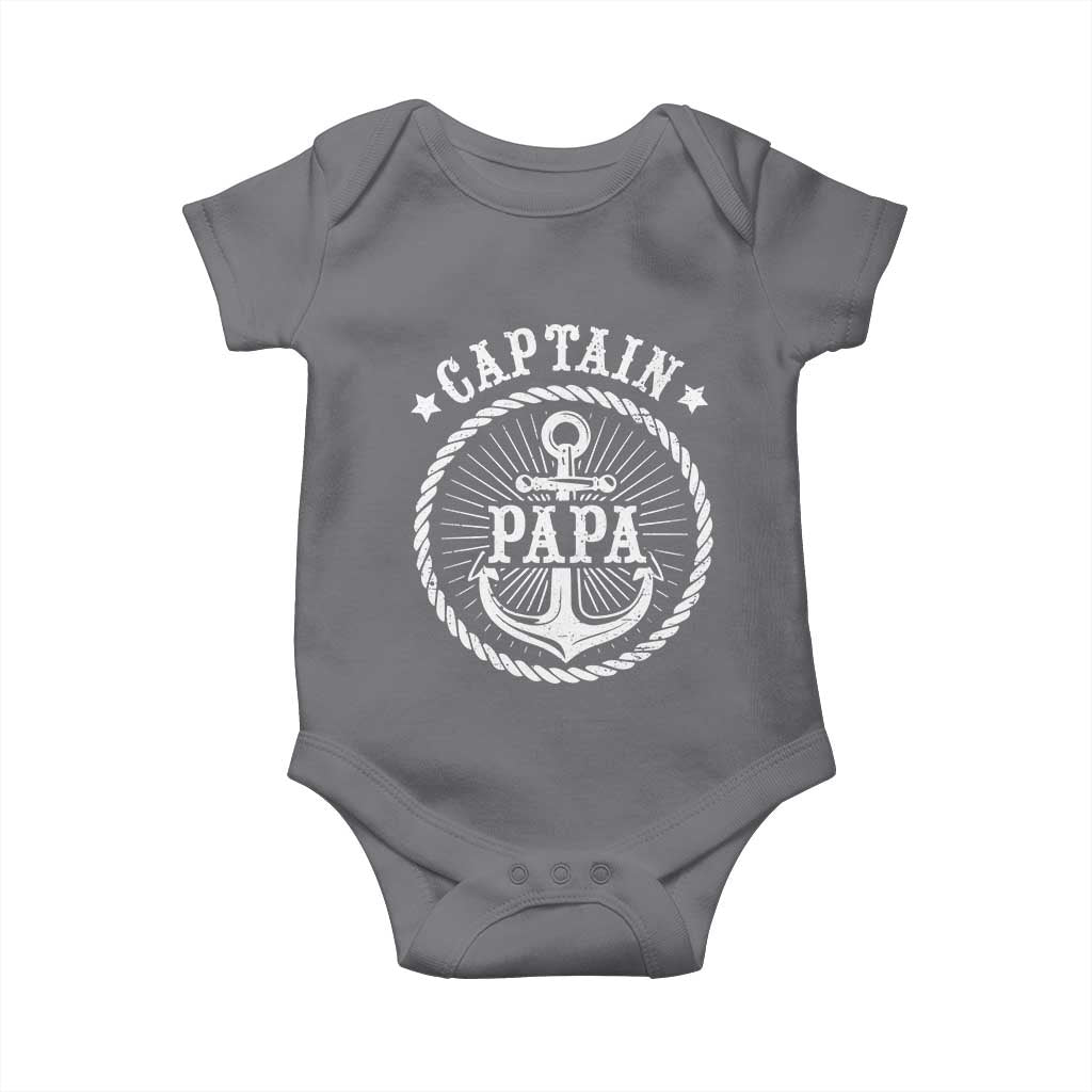 Captain Papa Baby Onesie Lake Sailor Boating TS09 Charcoal Print Your Wear