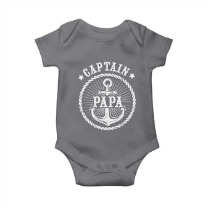 Captain Papa Baby Onesie Lake Sailor Boating TS09 Charcoal Print Your Wear