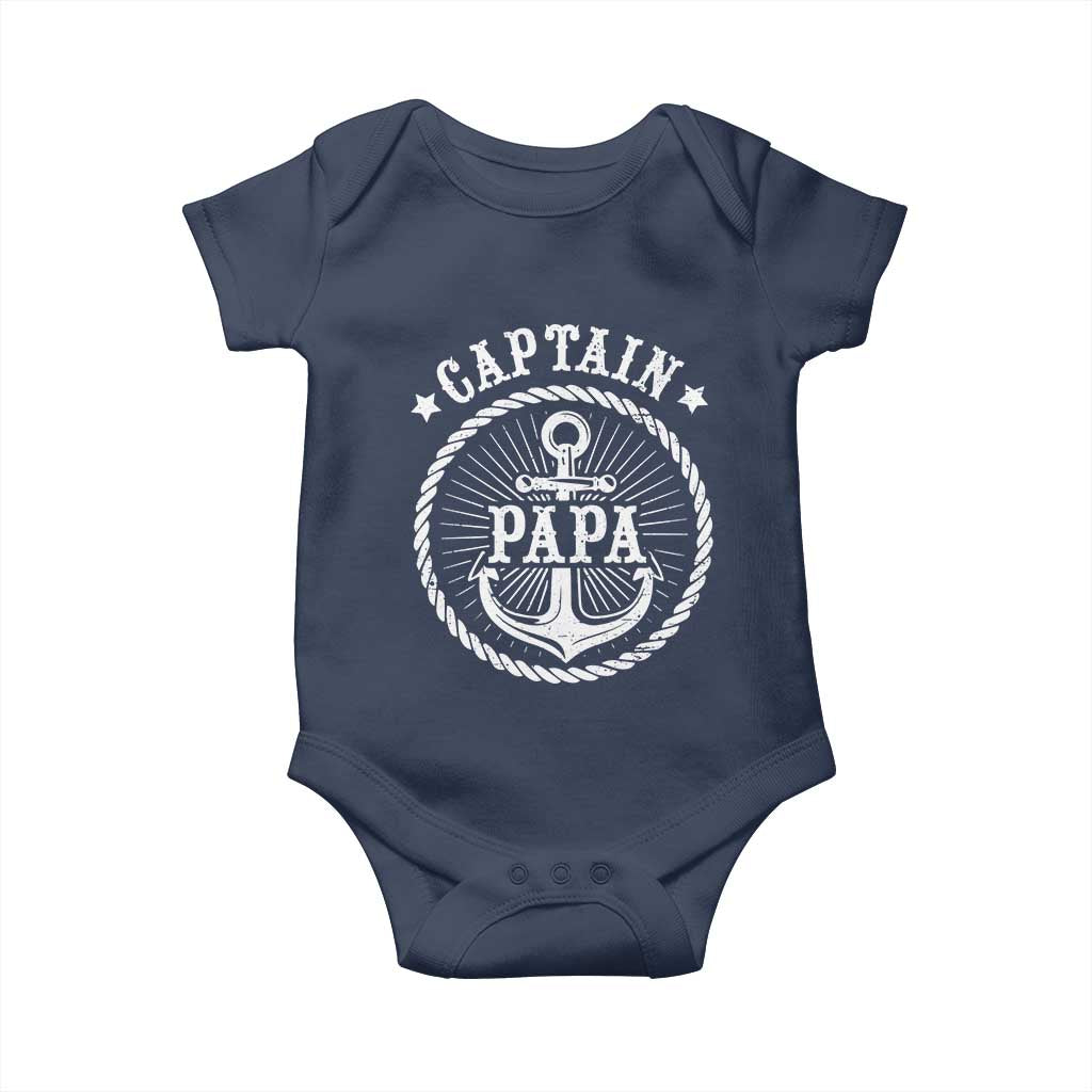 Captain Papa Baby Onesie Lake Sailor Boating TS09 Navy Print Your Wear