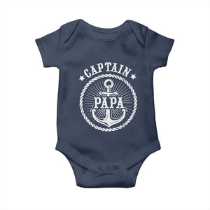 Captain Papa Baby Onesie Lake Sailor Boating TS09 Navy Print Your Wear