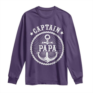 Captain Papa Long Sleeve Shirt Lake Sailor Boating TS09 Purple Print Your Wear