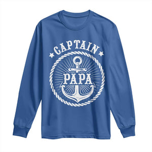 Captain Papa Long Sleeve Shirt Lake Sailor Boating TS09 Royal Blue Print Your Wear