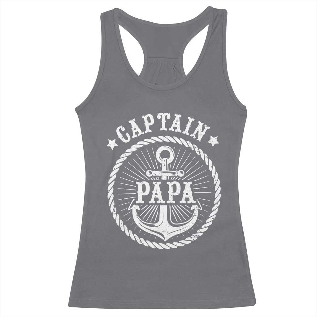 Captain Papa Racerback Tank Top Lake Sailor Boating TS09 Charcoal Print Your Wear